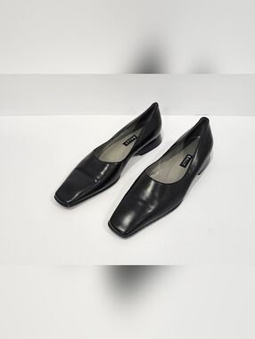 Bally Aika Black Leather Flats Loafers Made in Italy Women's Size 7M